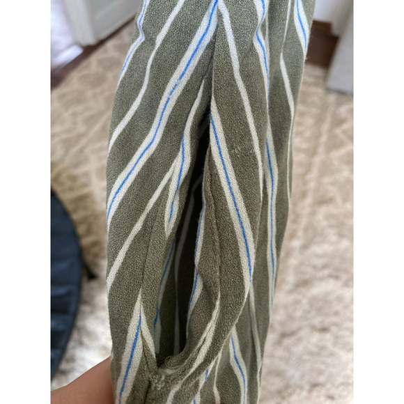 Maurices Smocked Maxi Dress Puff Sleeve Green White Stripe Boho Cottagecore XXL - Picture 5 of 8